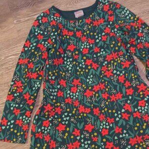 HANNA ANDERSSON NWOT Poinsettia Patch Skater Dress Red Green Floral 120 6/7 Xmas